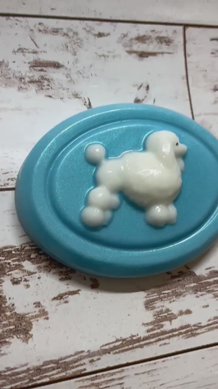 White Poodle Oval Soap